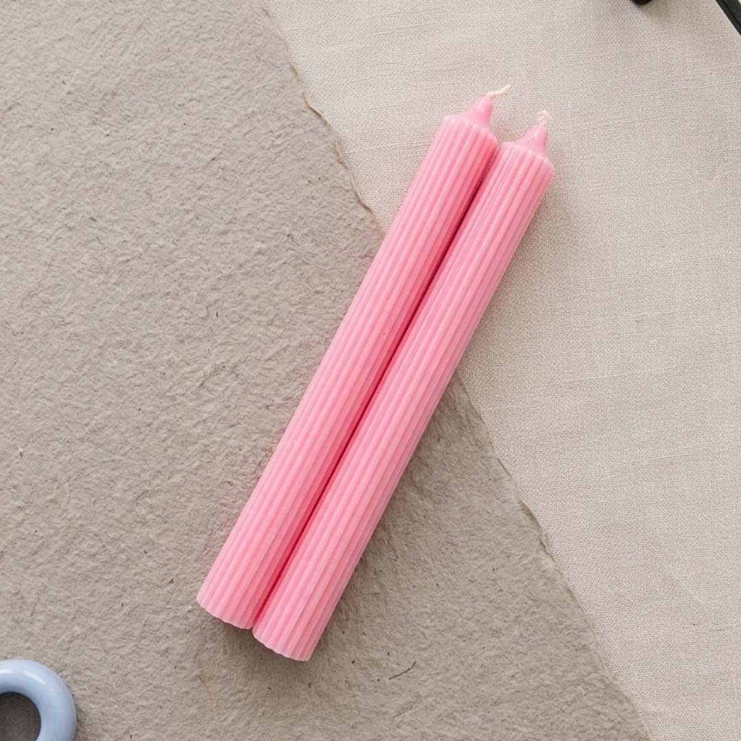 Blush Pink Bloom – Soy Pillar Candle Set