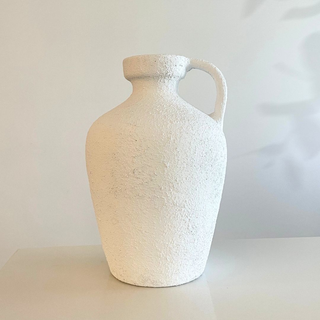 White textured vase