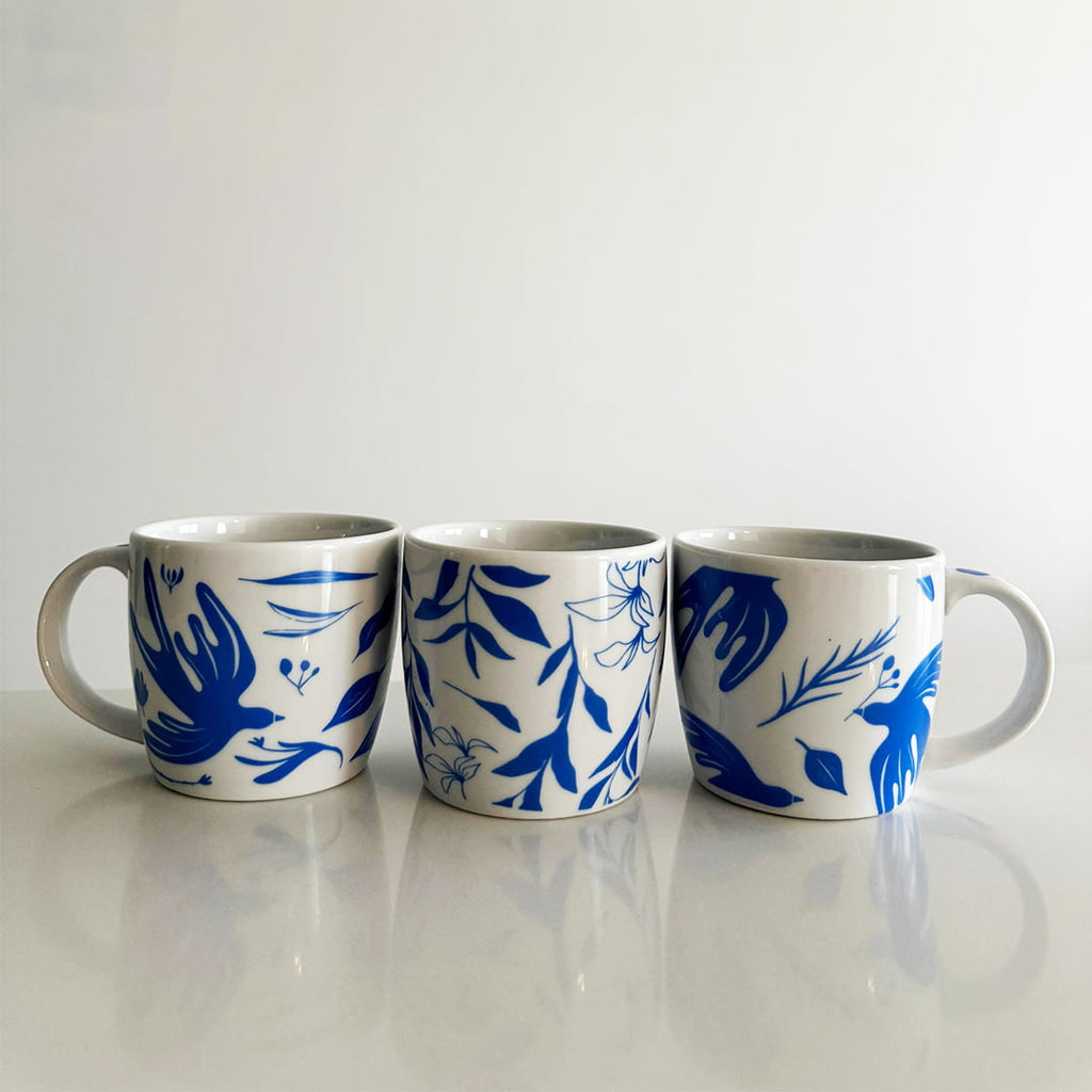 Blue bird mug Set