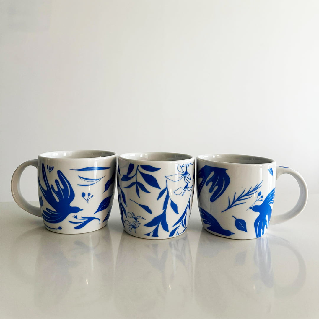 Blue bird mug Set