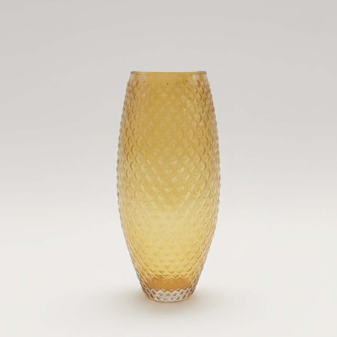 Amber Shell Hand-Blown Glass Vase
