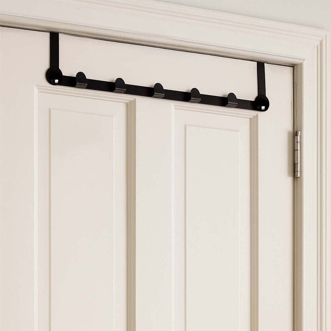Black buttoned edge metal door hanger