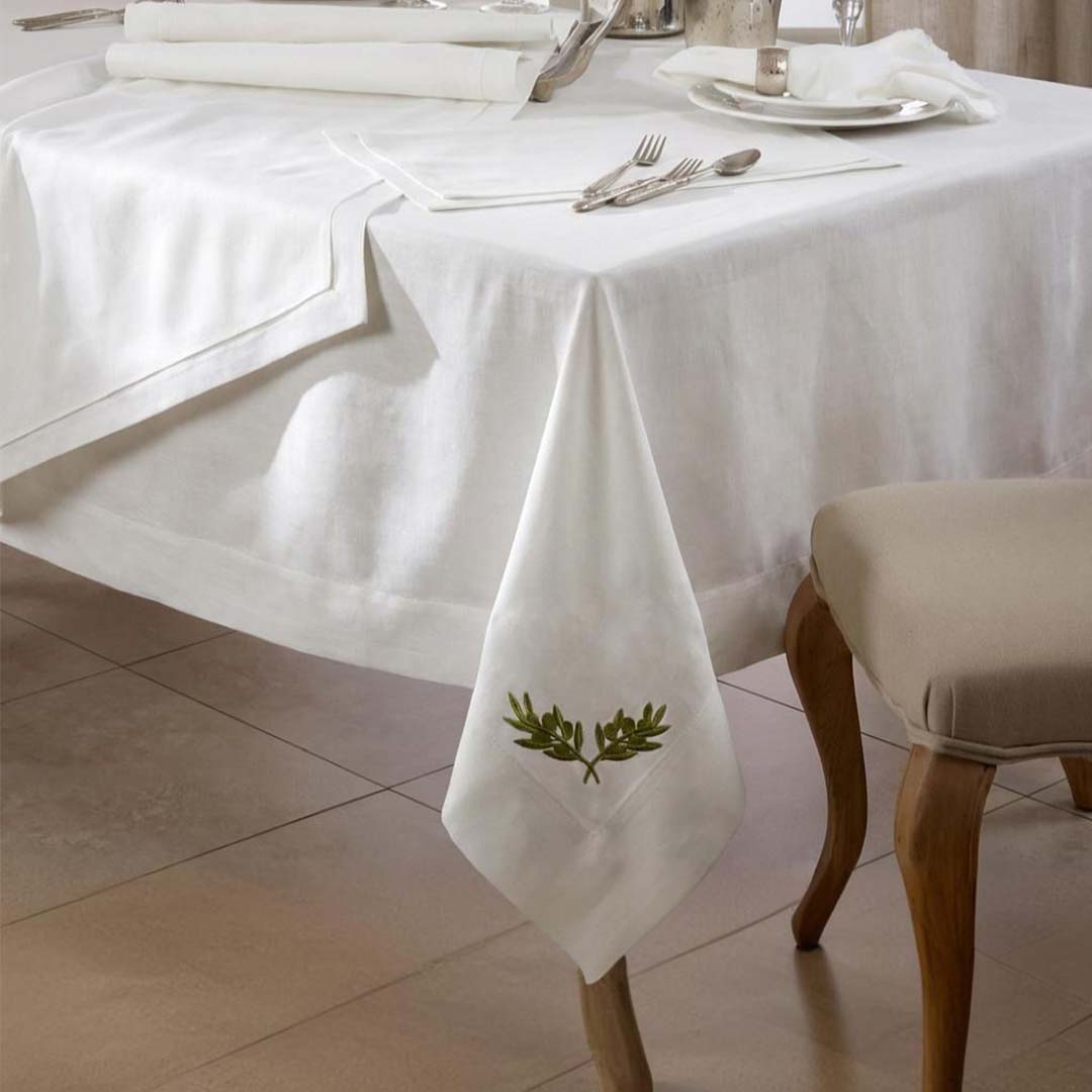 Elegant Olive Branch Dining Table Cloth (6-Seater)(160 × 245 cm)