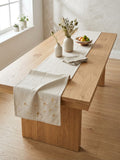 Birdsong Embroidered Cotton Table Runner ( 6 to 8 Seaters )