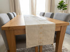 Golden Elegance Embroidered Cotton Table Runner ( 6 to 8 Seaters )
