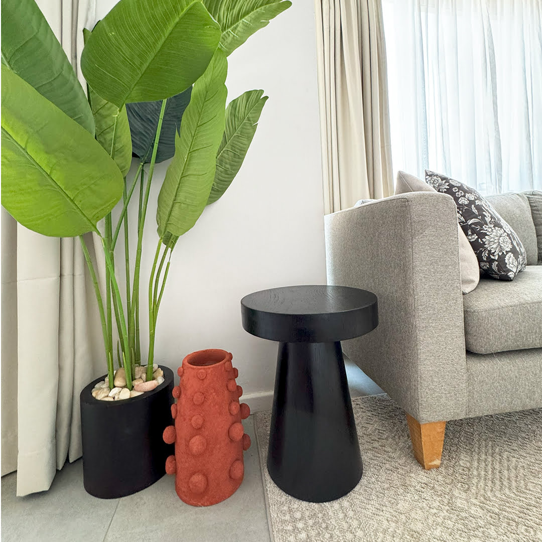 Wayfair wood side table Black