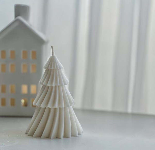 2 Frosted Christmas candles