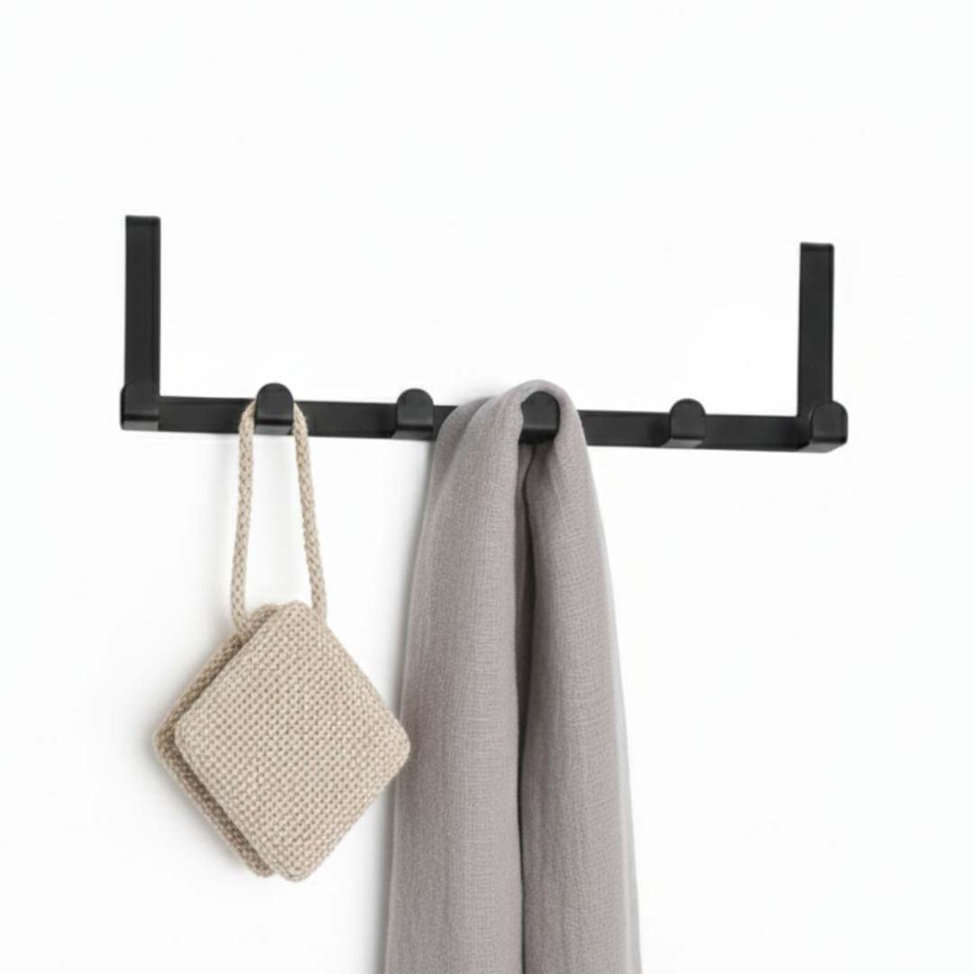 Seamless Metal Door Hook Hanger Black