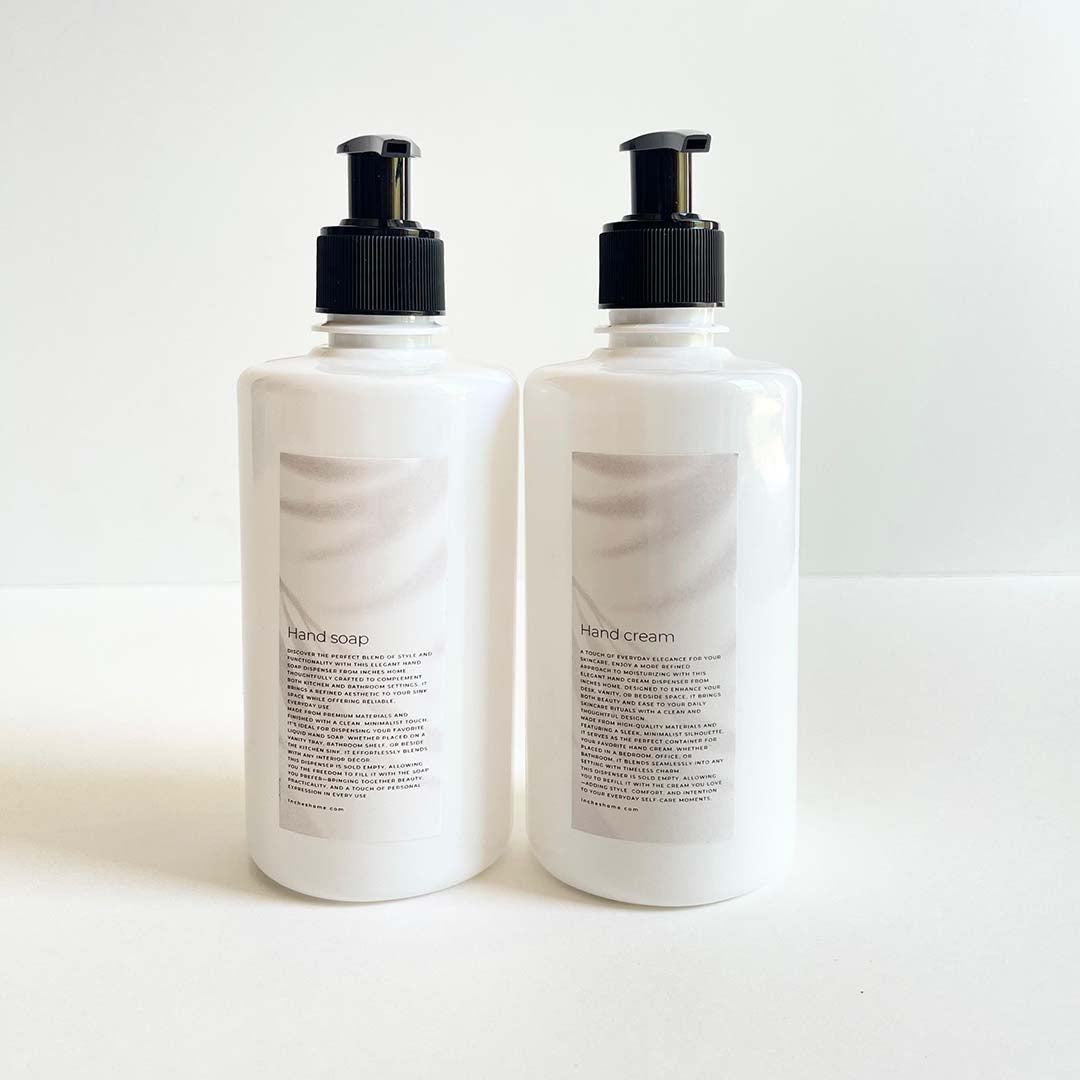Pearl plastic bathroom dispenser set