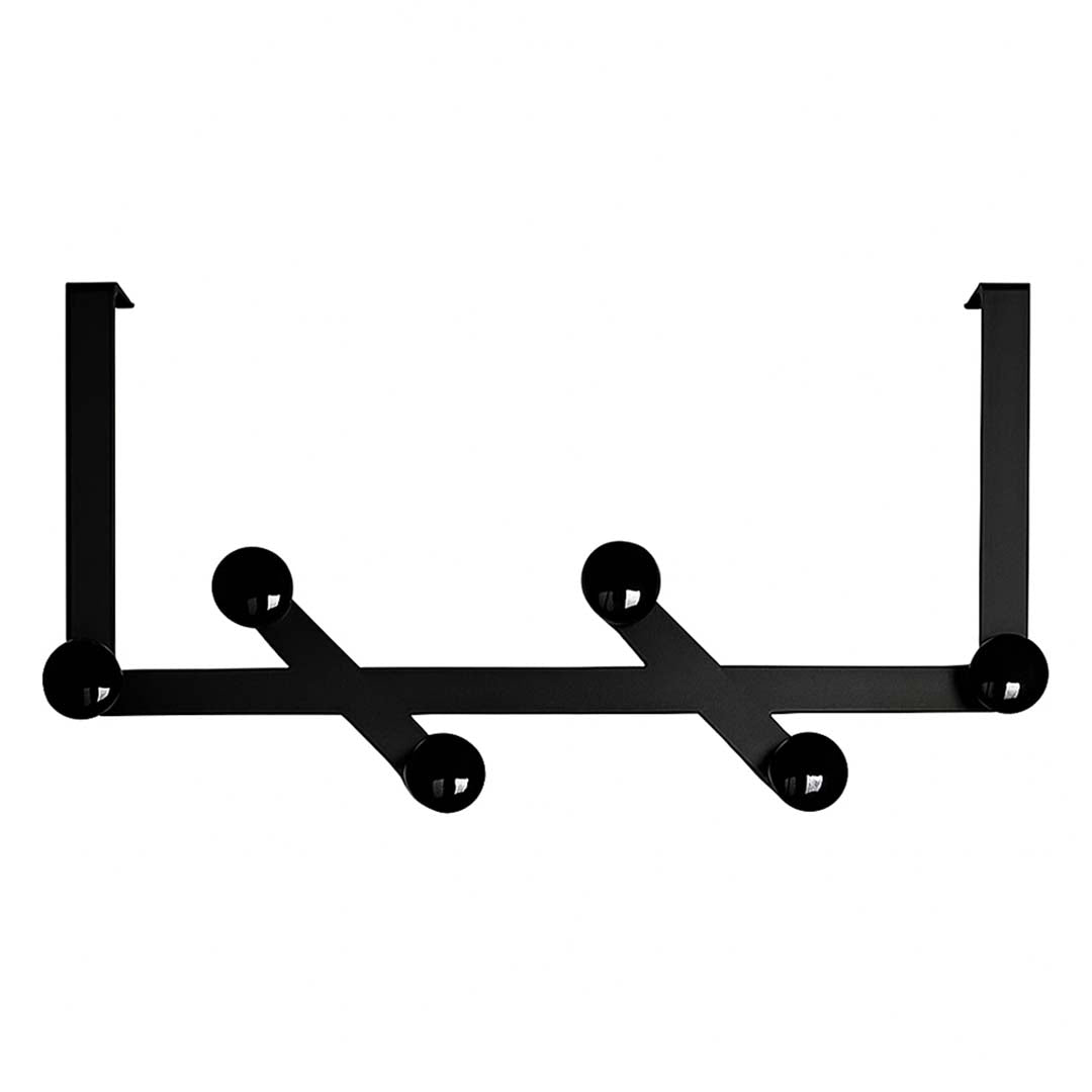 Slide Metal Door Hook Hanger Black with Black Buttons