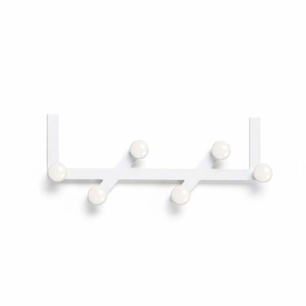 Slide Metal Door Hook Hanger White with white Buttons