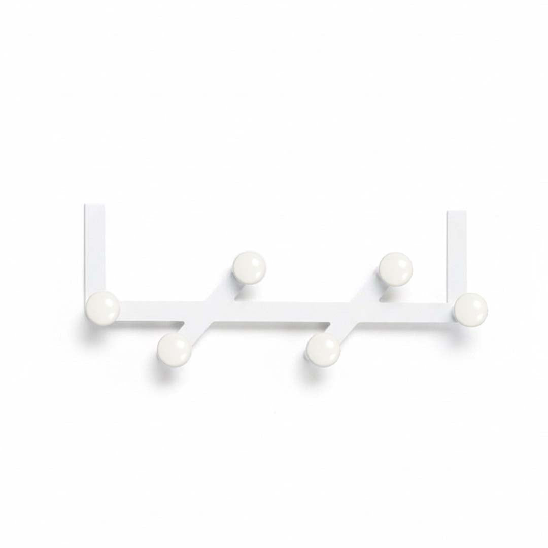Slide Metal Door Hook Hanger White with white Buttons