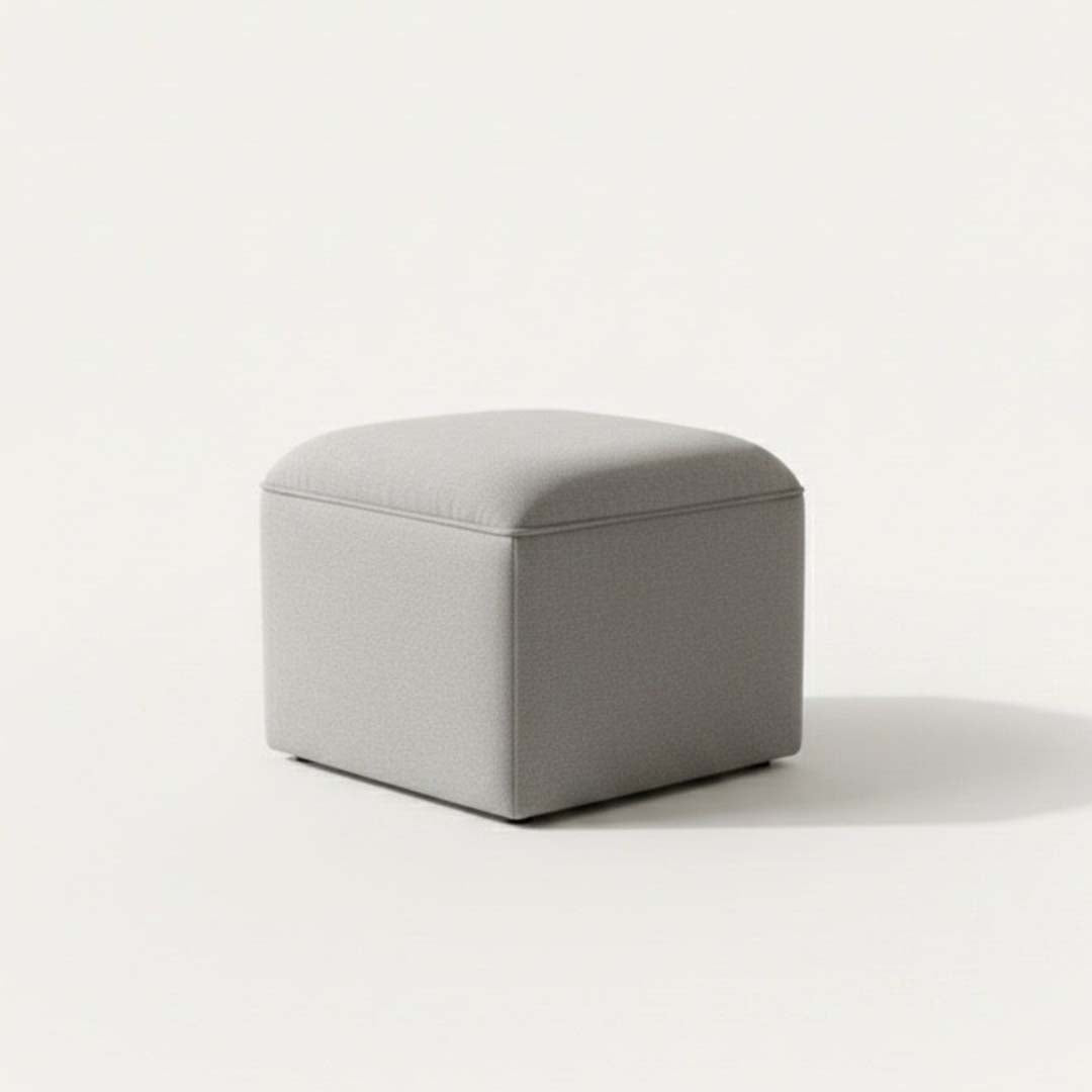 Mist Grey Pouf