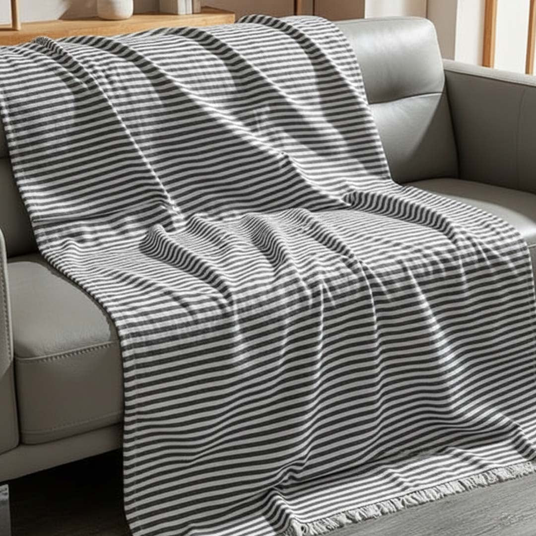 Grey Calm Stripes Sofa Covers