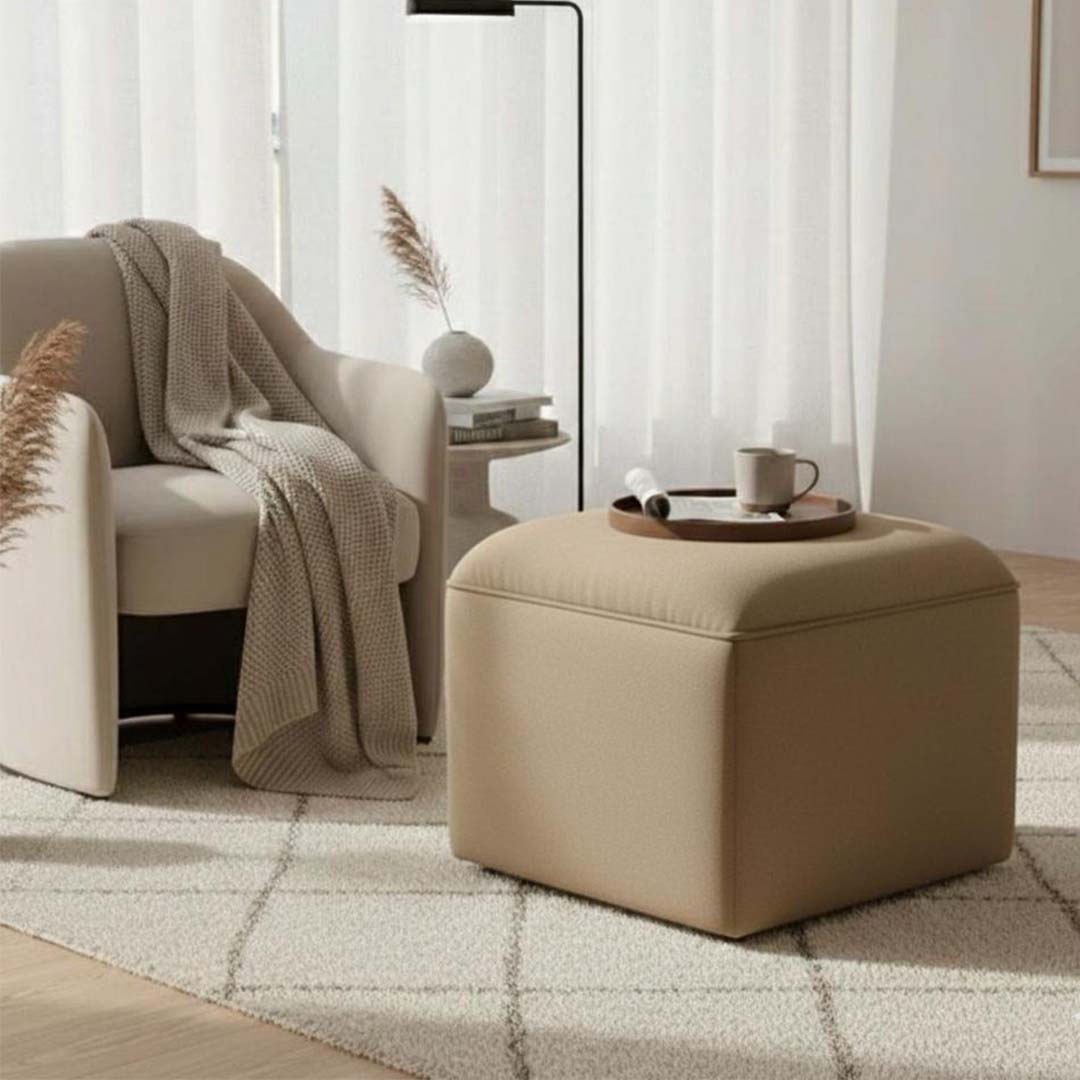 Beige Warm Pouf
