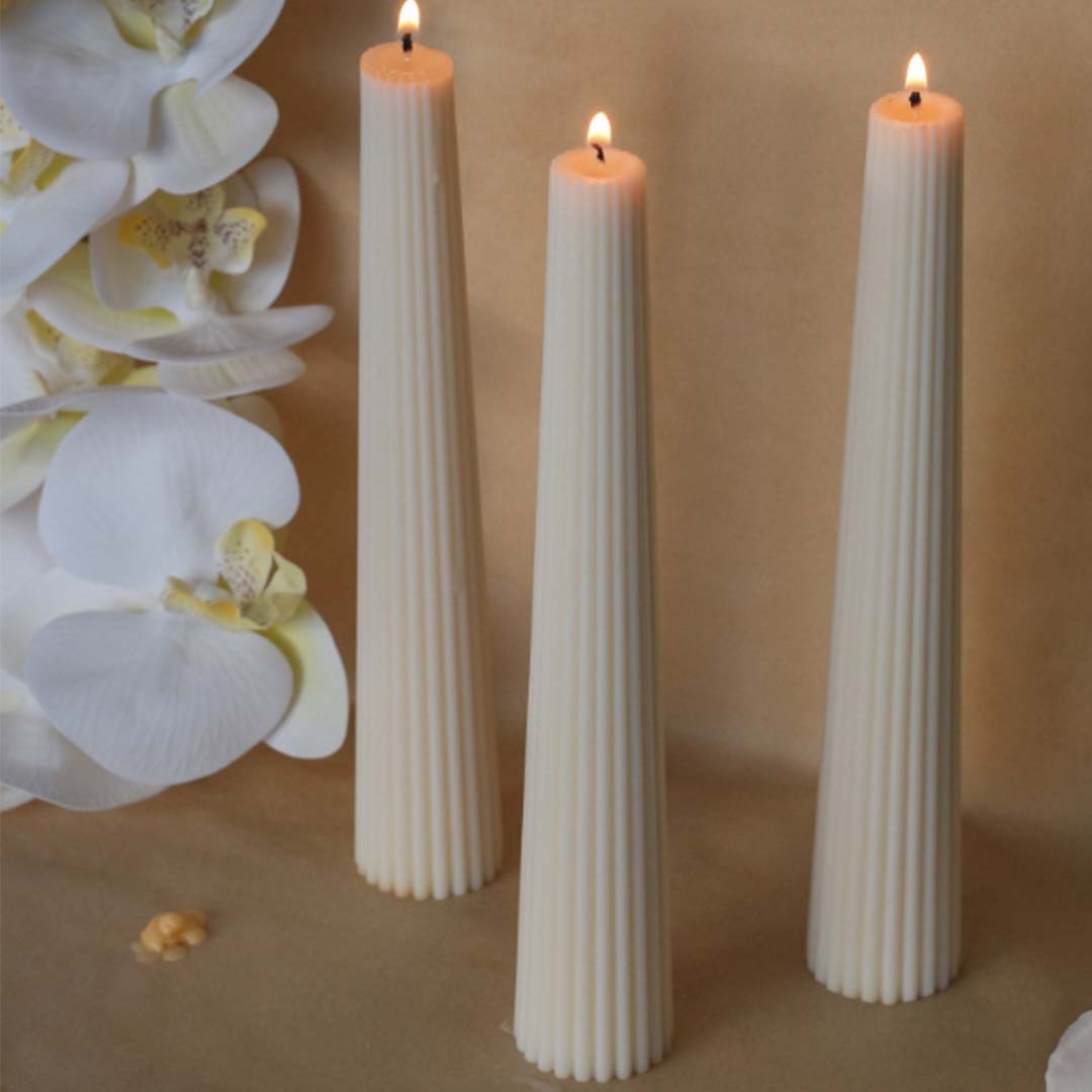 3 Long Pillar candles