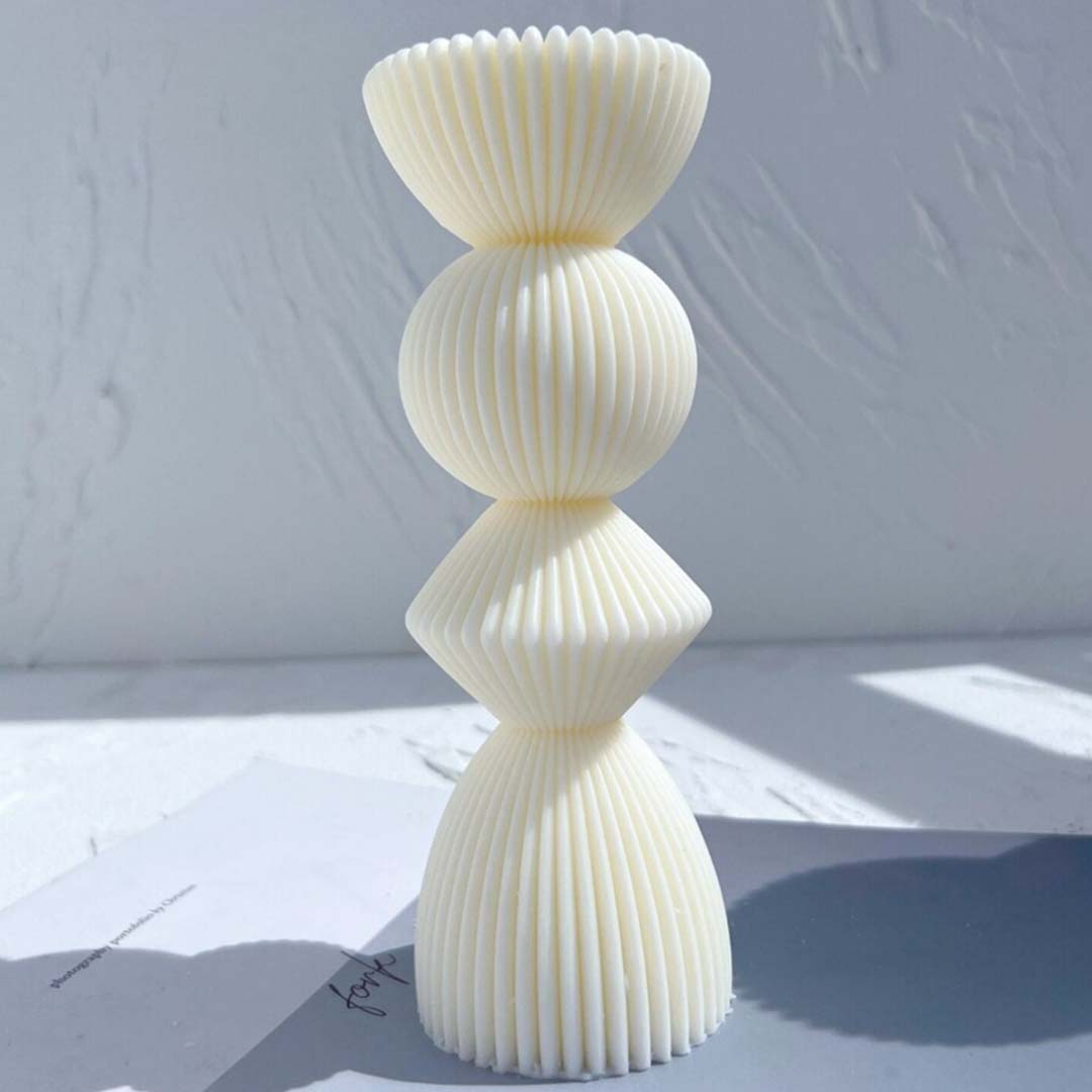 Ribbed Pillar Candle