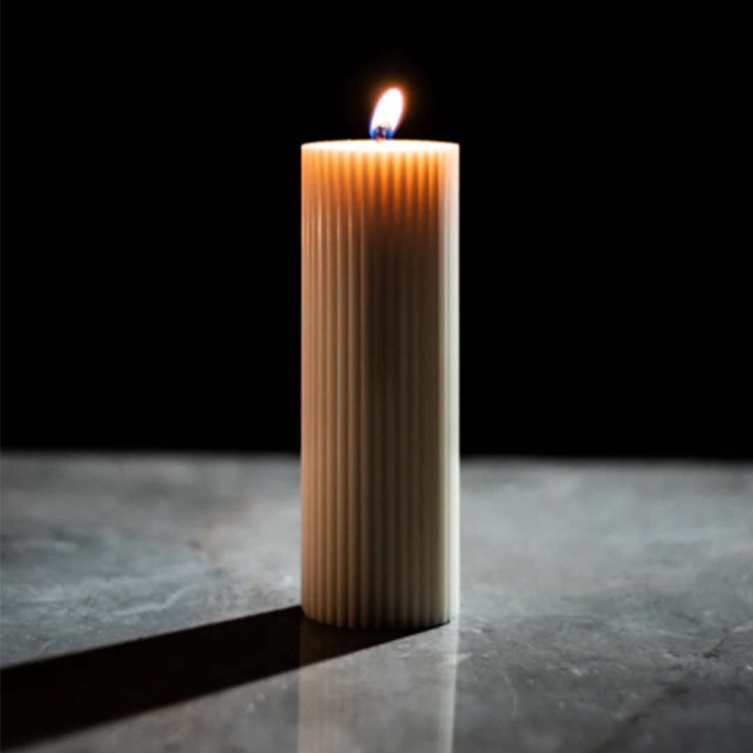 3 Ribbed candles trio