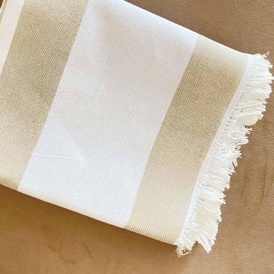 Striped beige Sofa cover