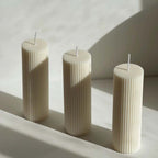 3 Ribbed candles trio