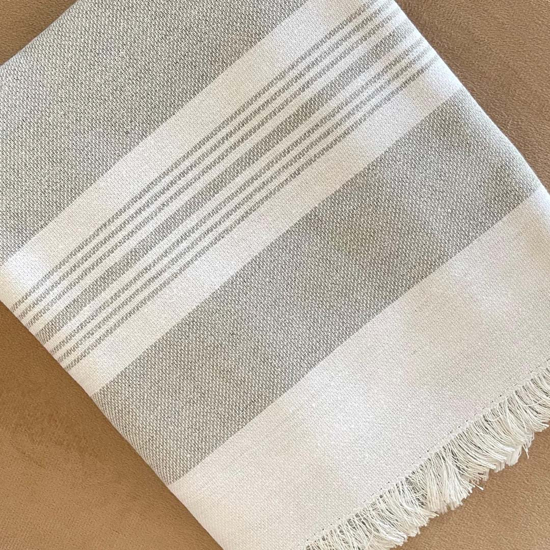 Striped gray Sofa cover