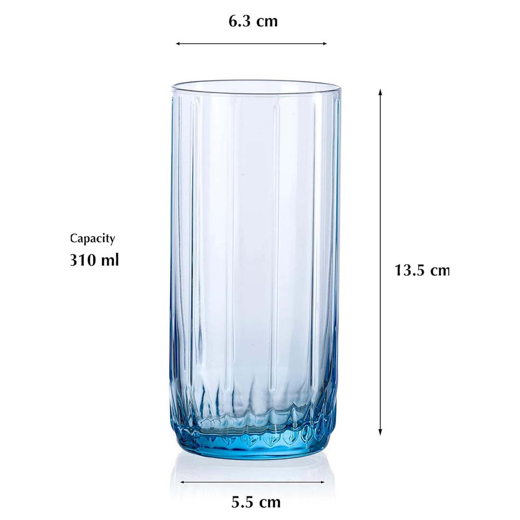 Aqua Tall Glass Cup
