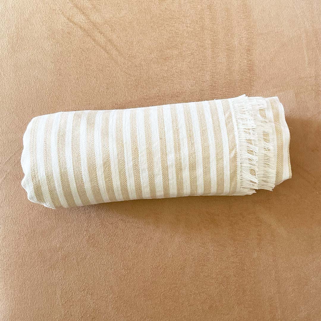 Beige Calm Stripes Sofa Cover