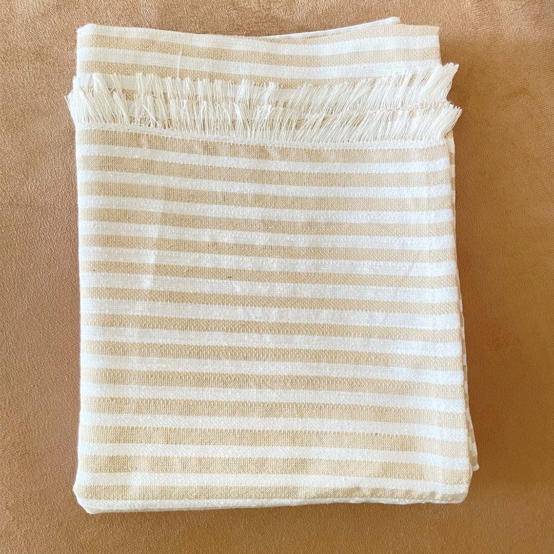Beige Calm Stripes Sofa Cover