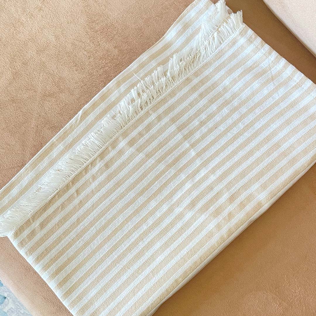 Beige Calm Stripes Sofa Cover