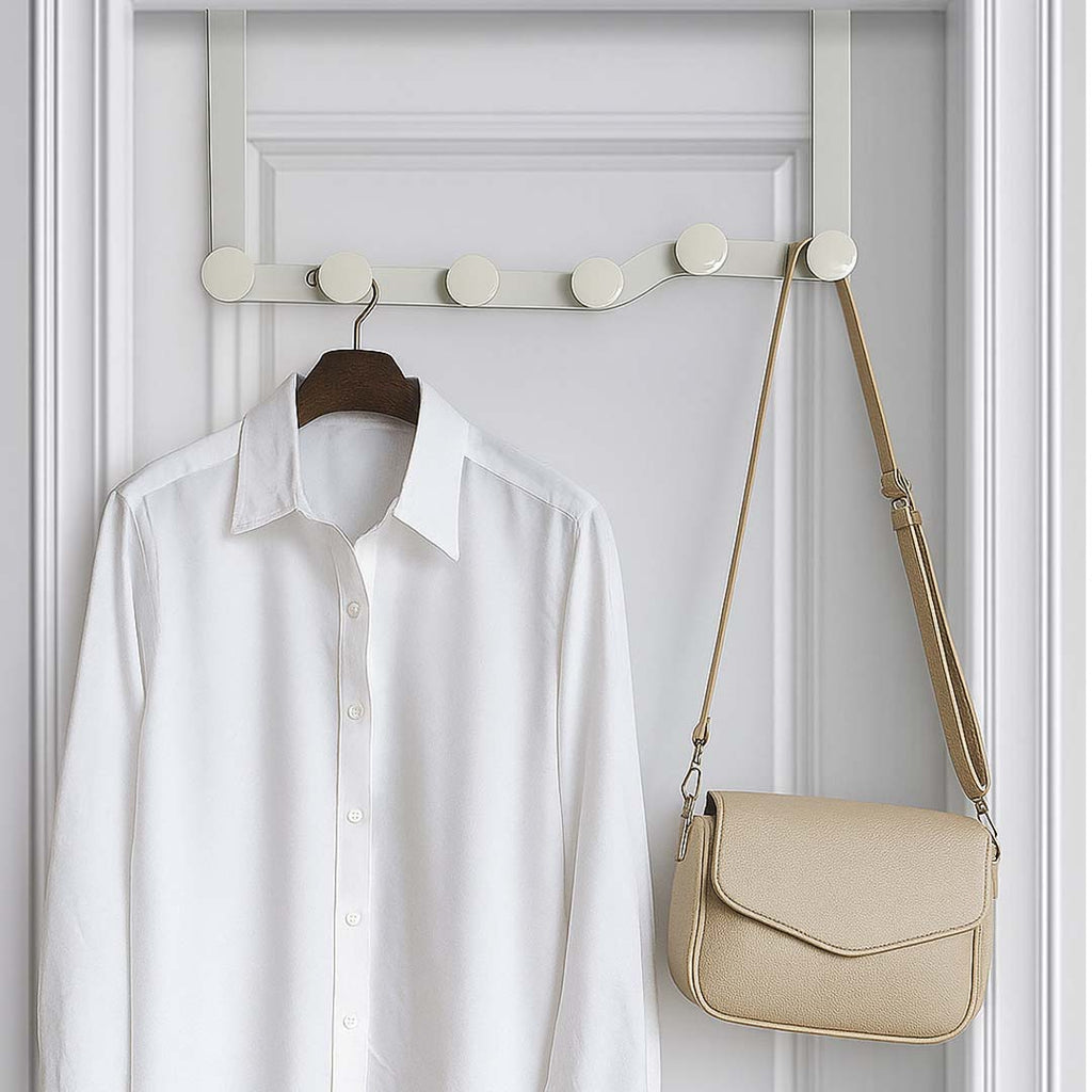 Zigzag Door Hook Hanger white Buttons