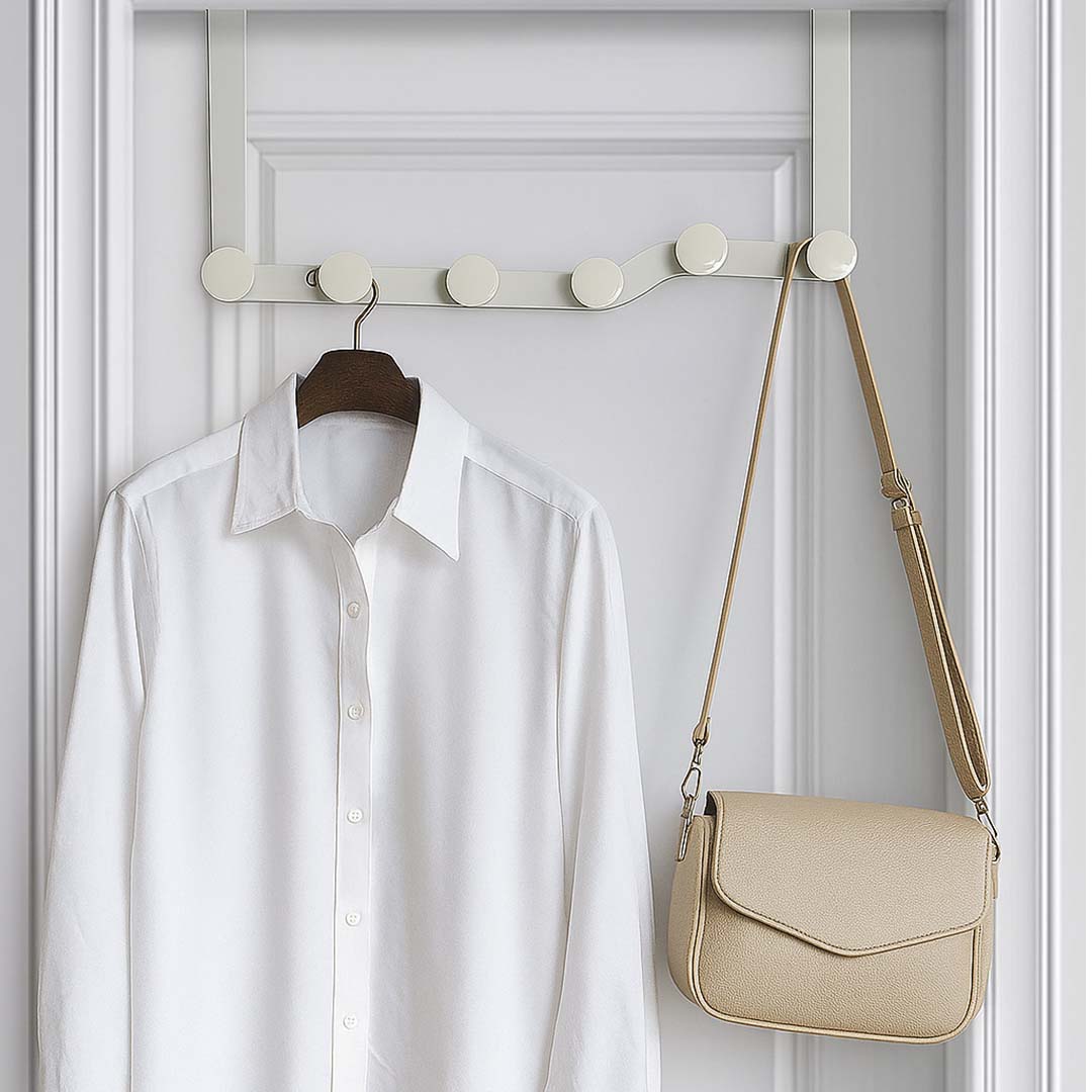 Zigzag Door Hook Hanger white Buttons