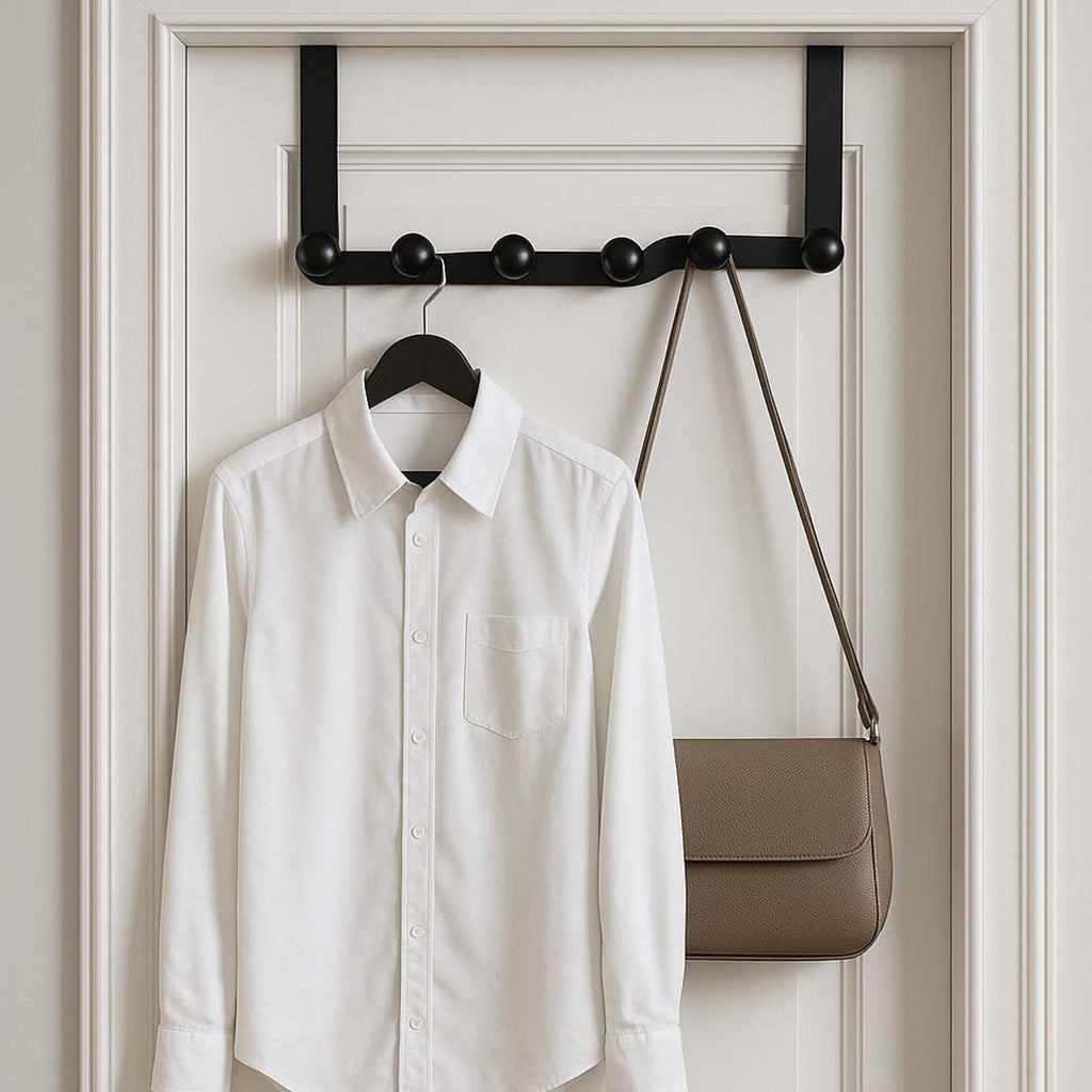 Zigzag Door Hook Hanger Black with buttons